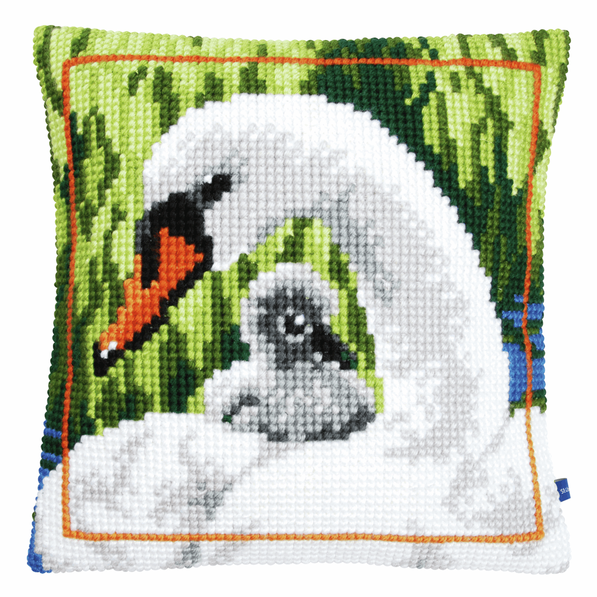 Swan and Cygnet  - Vervaco Cushion Cross Stitch Kit PN-0147361 -|