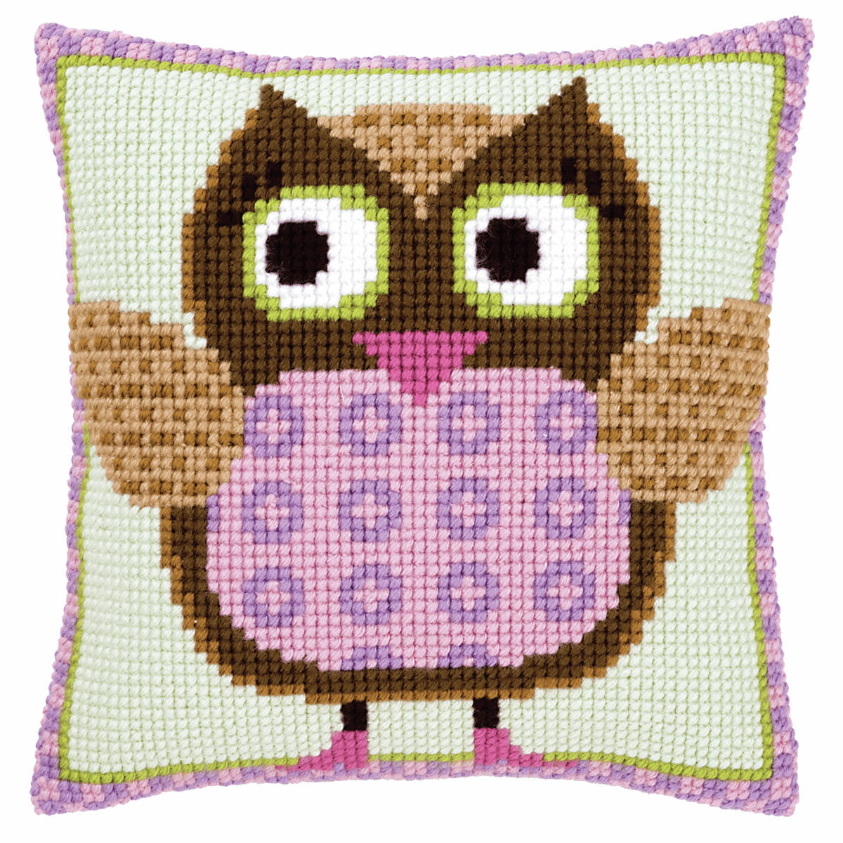 Miss Owl  - Vervaco Cushion Cross Stitch Kit PN-0147380