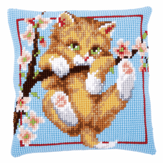 Hanging Cat - Vervaco Cushion Cross Stitch Kit PN-0148242