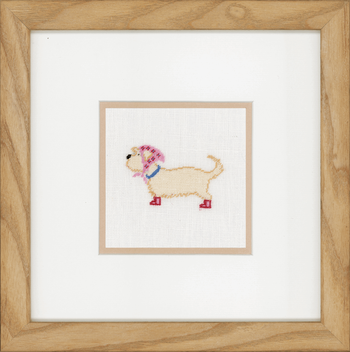Dog in Scarf (Linen) - Lanarte Cross Stitch Kit PN-0148261