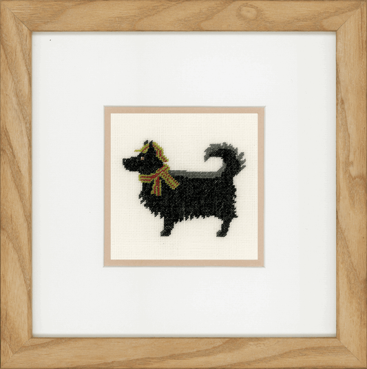 Dog in Hat (Linen) - Lanarte Cross Stitch Kit PN-0148263