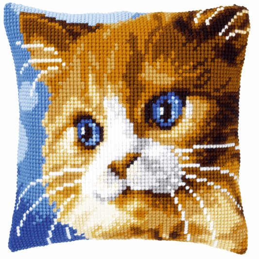 Brown Cat - Vervaco Cushion Cross Stitch Kit PN-0149441