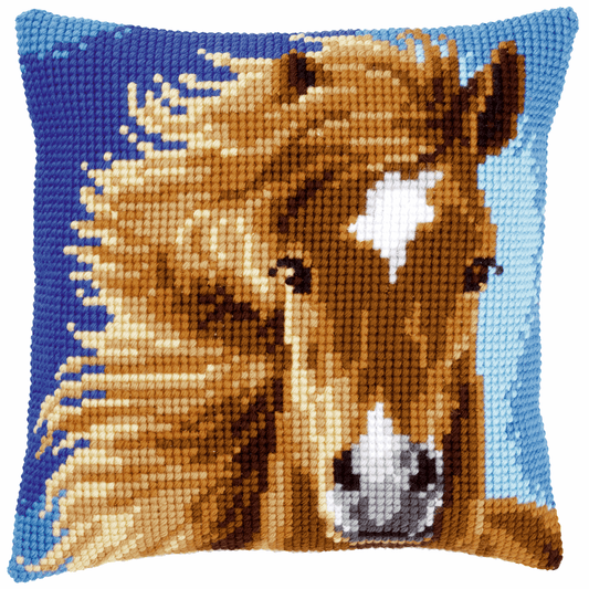 Brown Horse - Vervaco Cushion Cross Stitch Kit PN-0149463