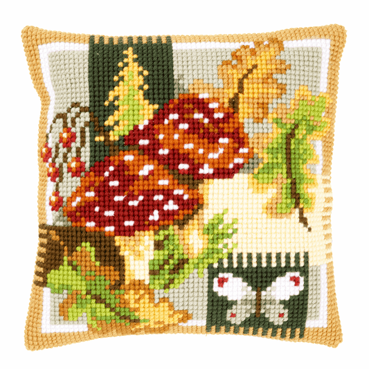 Fly Agarics - Vervaco Cushion Cross Stitch Kit PN-0149907 -|