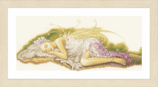 Sleeping Angel (Linen) - Lanarte Cross Stitch Kit PN-0150006