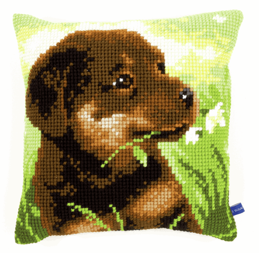 Rottweiler Puppy - Vervaco Cushion Cross Stitch Kit PN-0150689