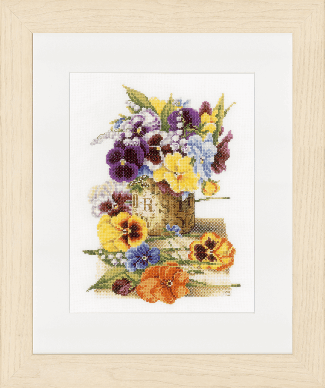 Pot of Pansies (Evenweave) - Lanarte Cross Stitch Kit PN-0154463