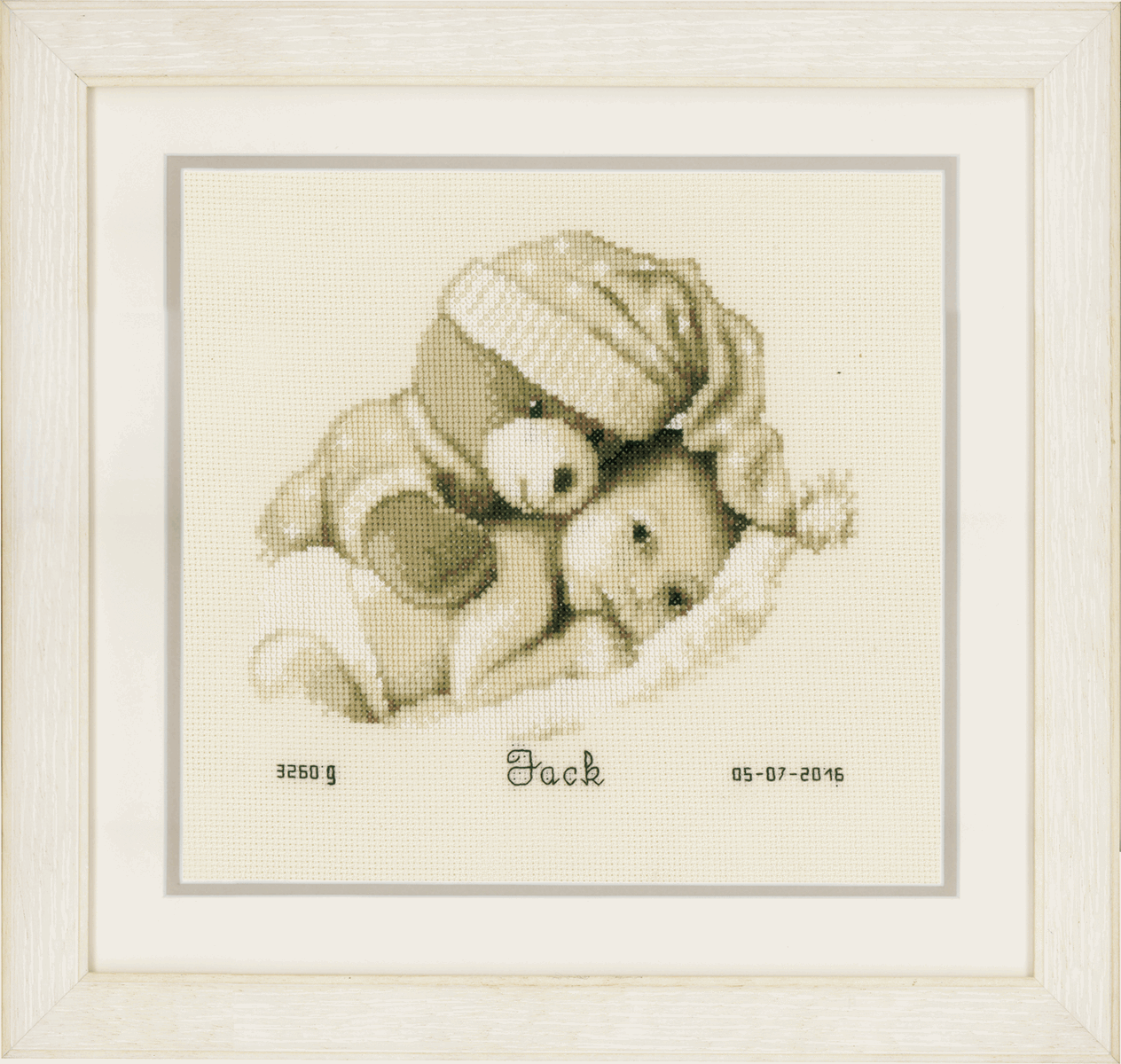 Baby & Teddy - Baby Birth Sampler -  Vervaco Counted Cross Stitch Kit PN-0155574