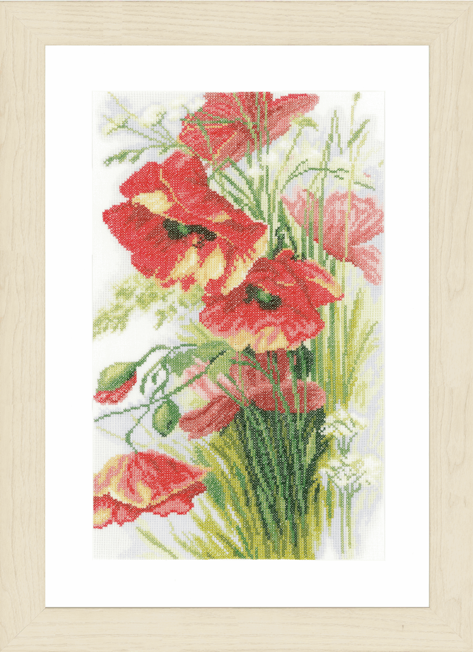 Poppies (Linen) - Lanarte Cross Stitch Kit PN-0156301