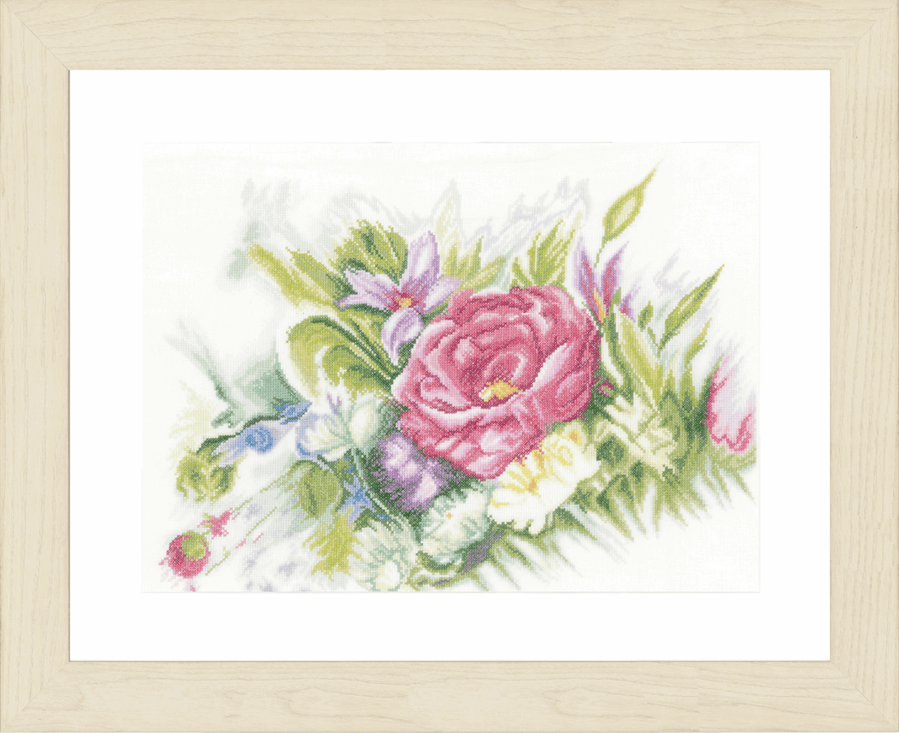 Watercolor Flowers (Linen) - Lanarte Cross Stitch Kit PN-0156942