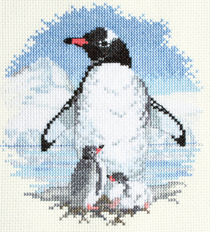 Birds – Penguins And Chicks  - Derwentwater Designs Cross Stitch Kit DWPN01