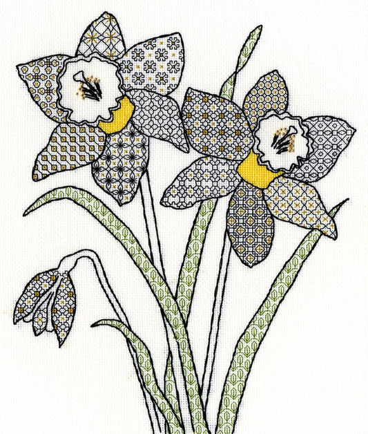 Blackwork Daffodil    - Bothy Threads Cross Stitch Kit XBW7