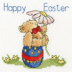 Easter Teddy - Greeting Card - Bothy Threads Cross Stitch Kit XGC20