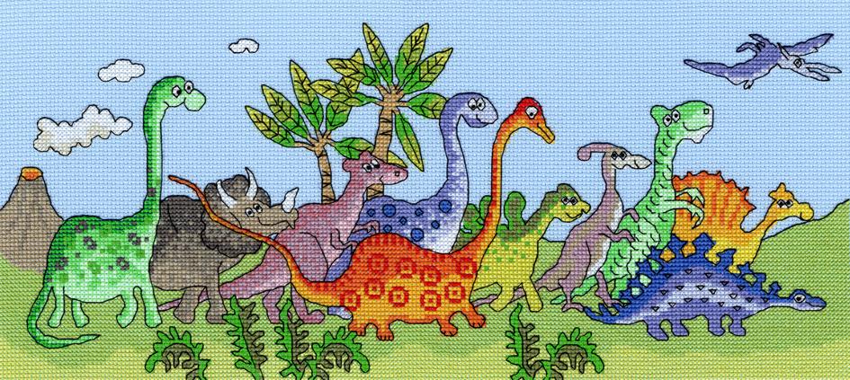 Dinosaur Fun  - Bothy Threads Cross Stitch Kit XJR22