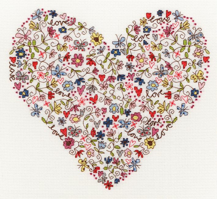 Love Heart - Bothy Threads Cross Stitch Kit XKA1