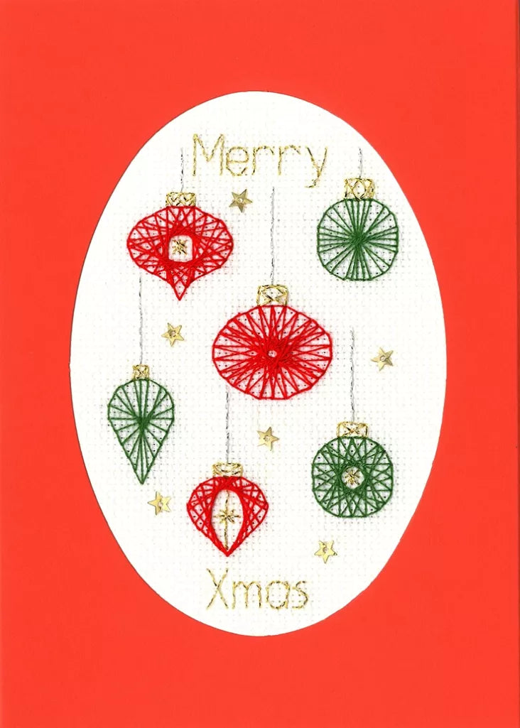 Christmas Card - Christmas Baubles - Bothy Threads Cross Stitch Kit XMAS42