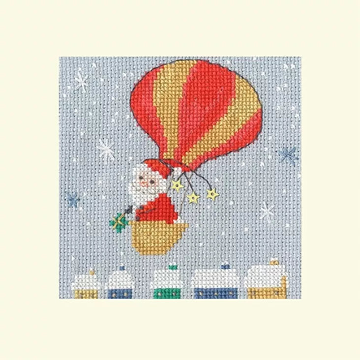 Christmas Card - Delivery By Balloon- Bothy Threads Cross Stitch Kit XMAS53