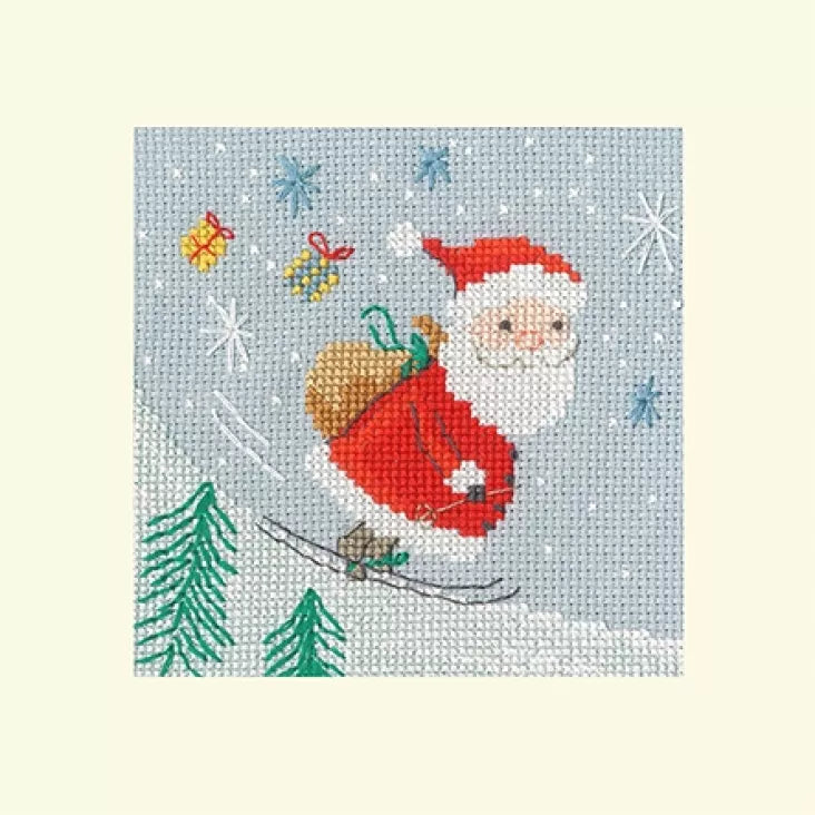 Christmas Card - Delivery By Skis- Bothy Threads Cross Stitch Kit XMAS54