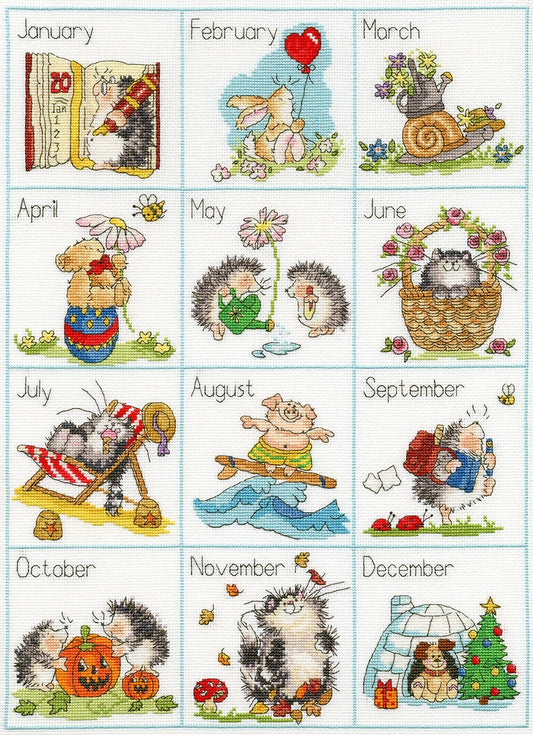 Calender Creatures - Bothy Threads Cross Stitch Kit XMS15