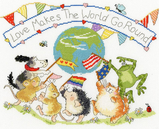 Love Makes The World Go Round - Bothy Threads Cross Stitch Kit XMS22