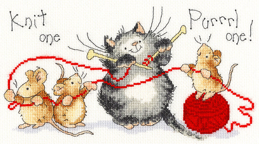 Knit One Purrrl One - Bothy Threads Cross Stitch Kit XMS32