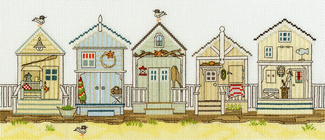 New England – Beach Huts  - Bothy Threads Cross Stitch Kit XSS7