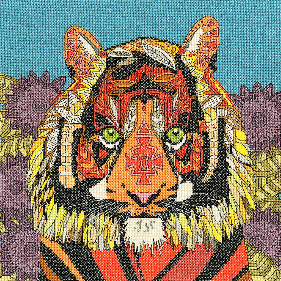 Jewelled Tiger - Bothy Threads Cross Stitch Kit XSTU3