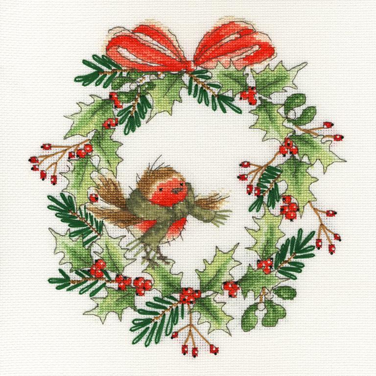 Robin Wreath - Bothy Threads Cross Stitch Kit XX14