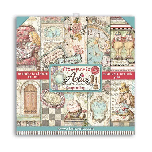 Stamperia Alice Through the Looking Glass 8x8 Inch Paper Pack (SBBS42)