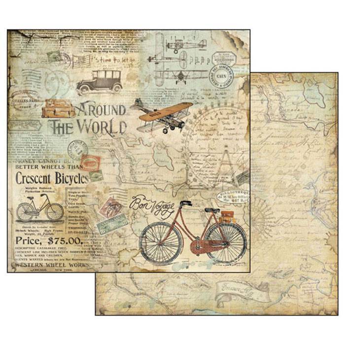 Stamperia Around the World 12x12 Inch Paper Pack SBBL28 for Scrapbooking