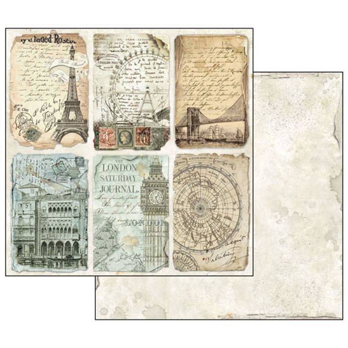 Stamperia Around the World 12x12 Inch Paper Pack SBBL28 for Scrapbooking