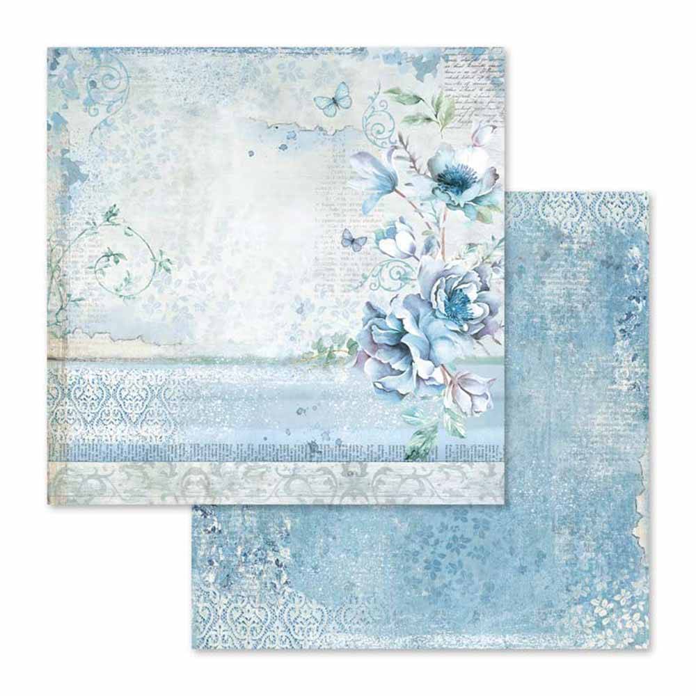 Stamperia Blue Land 12x12 Inch Paper Sheet Flower (SBB563)