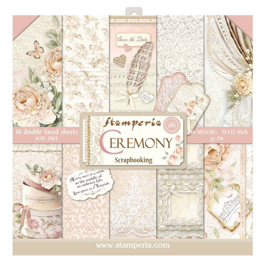 Stamperia Ceremony 12x12 Inch Paper Pack SBBL42 for Scrapbooking