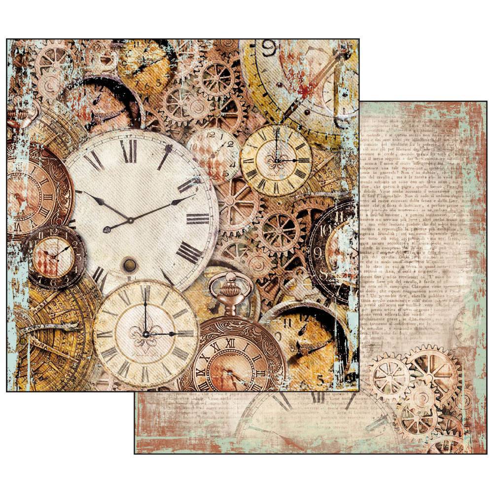 Stamperia Clockwise 12x12 Inch Paper Pack SBBL39 for Scrapbooking