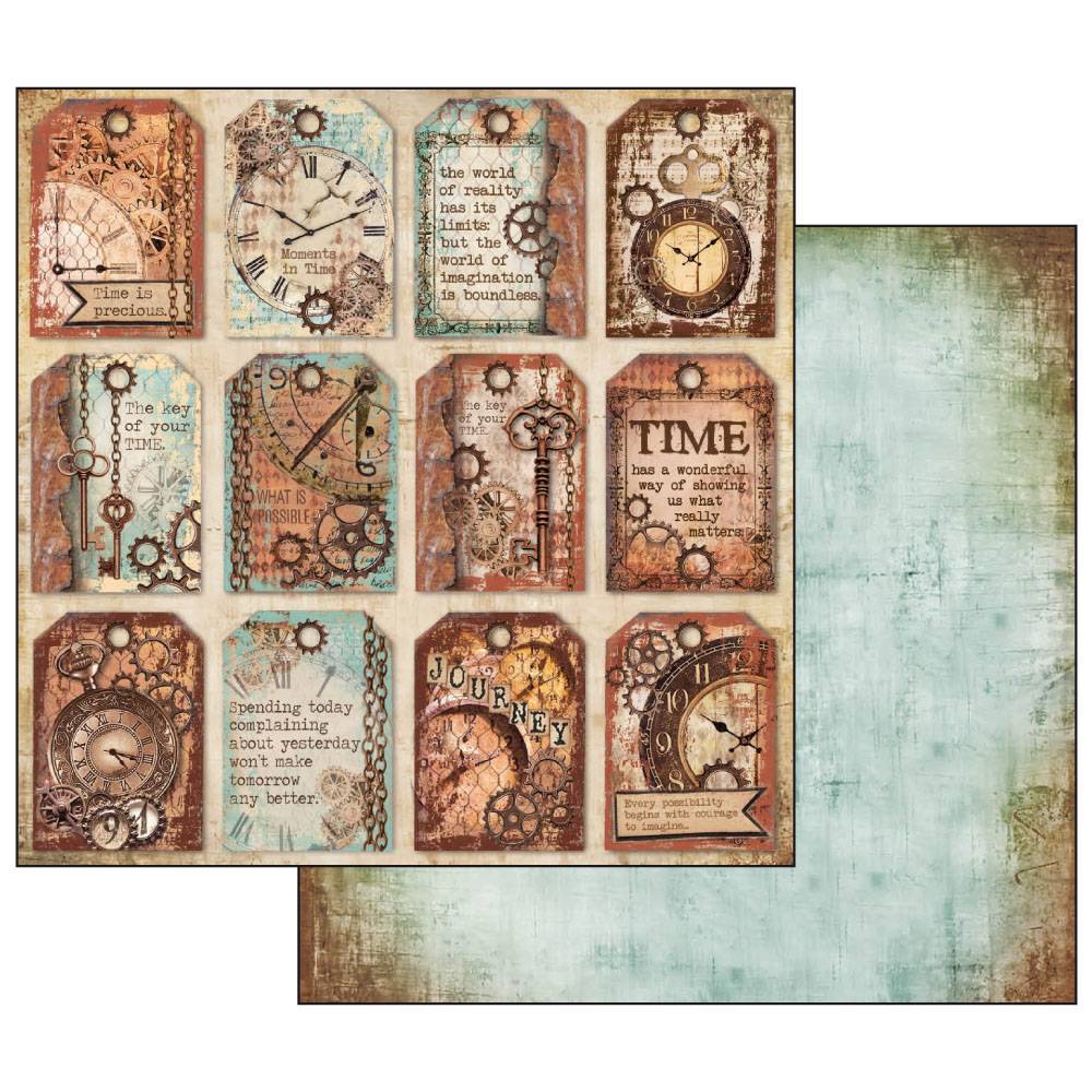 Stamperia Clockwise 12x12 Inch Paper Pack SBBL39 for Scrapbooking