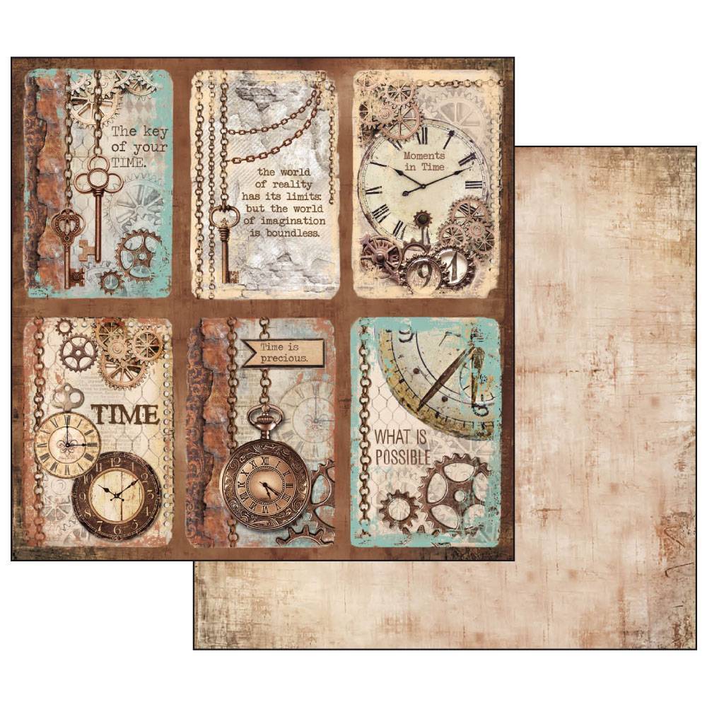 Stamperia Clockwise 12x12 Inch Paper Pack SBBL39 for Scrapbooking