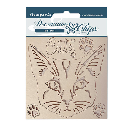 Stamperia Decorative Chips Provence Cat (SCB118)