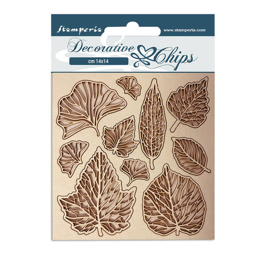 Stamperia Decorative Chips Romantic Garden House Leaves (SCB123)