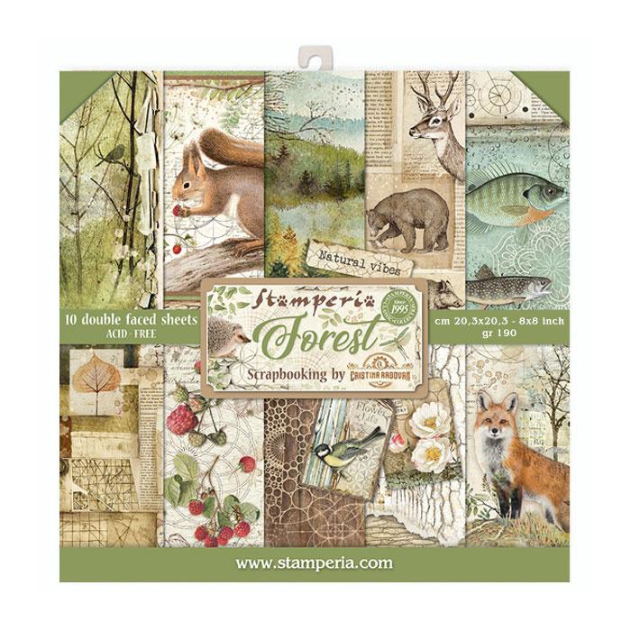 Stamperia Forest 8x8 Inch Paper Pack (SBBS06) for Scrapbooking