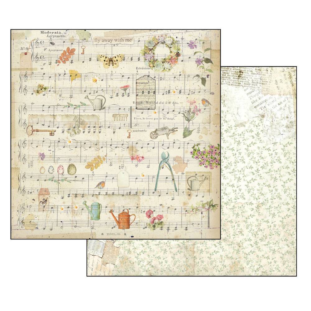 Stamperia Garden 12x12 Inch Paper Pack SBBL43 for Scrapbooking