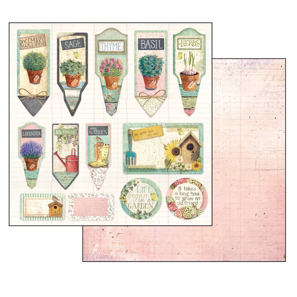 Stamperia Garden 12x12 Inch Paper Pack SBBL43 for Scrapbooking