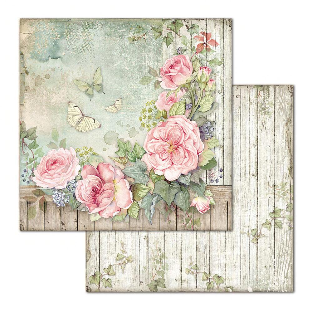 Stamperia House of Roses 12x12 Inch Paper Pack (SBBL66) for Scrapbooking