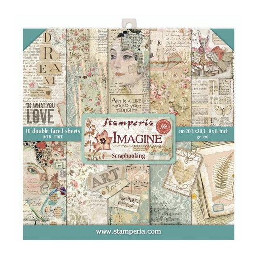 Stamperia Imagine 8x8 Inch Paper Pack (SBBS07)for Scrapbooking