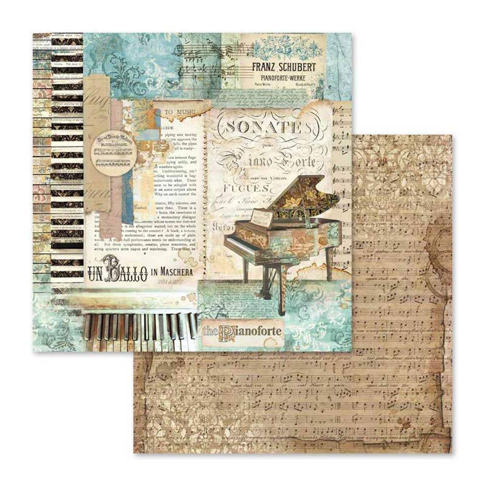 Stamperia Music 12x12 Inch Paper Pack SBBL48 for Scrapbooking