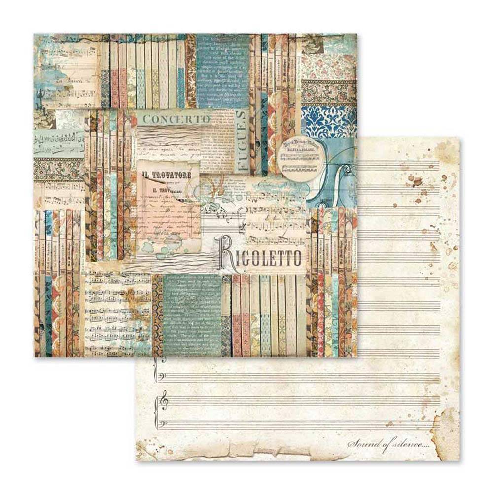 Stamperia Music 12x12 Inch Paper Pack SBBL48 for Scrapbooking