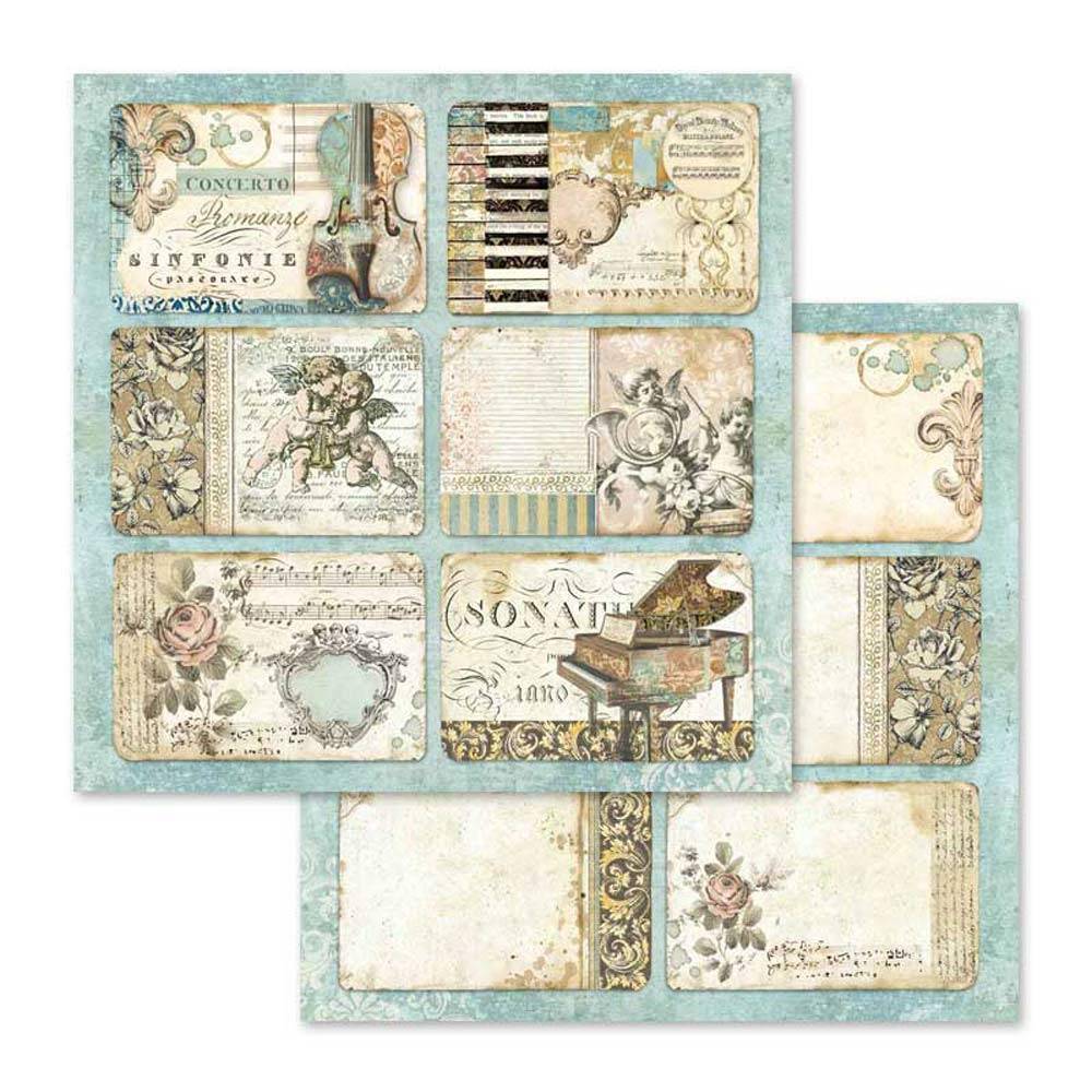 Stamperia Music 12x12 Inch Paper Pack SBBL48 for Scrapbooking