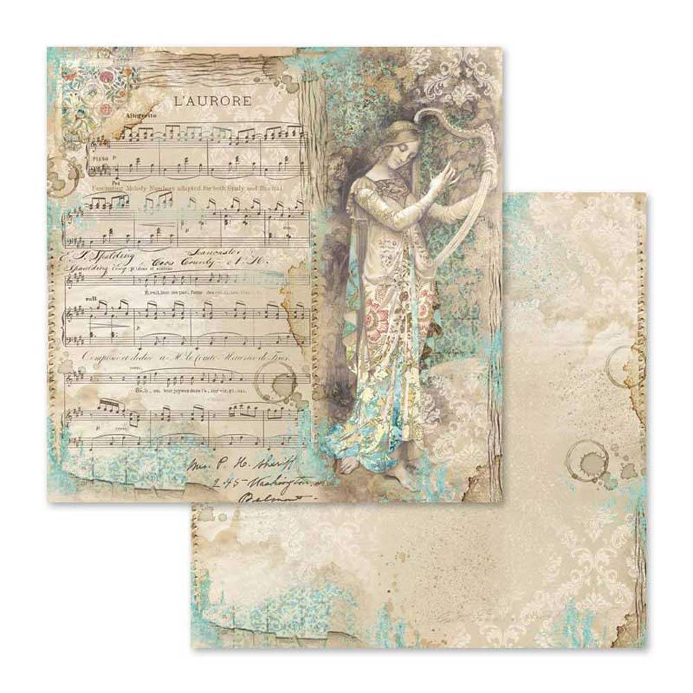 Stamperia Music 12x12 Inch Paper Pack SBBL48 for Scrapbooking