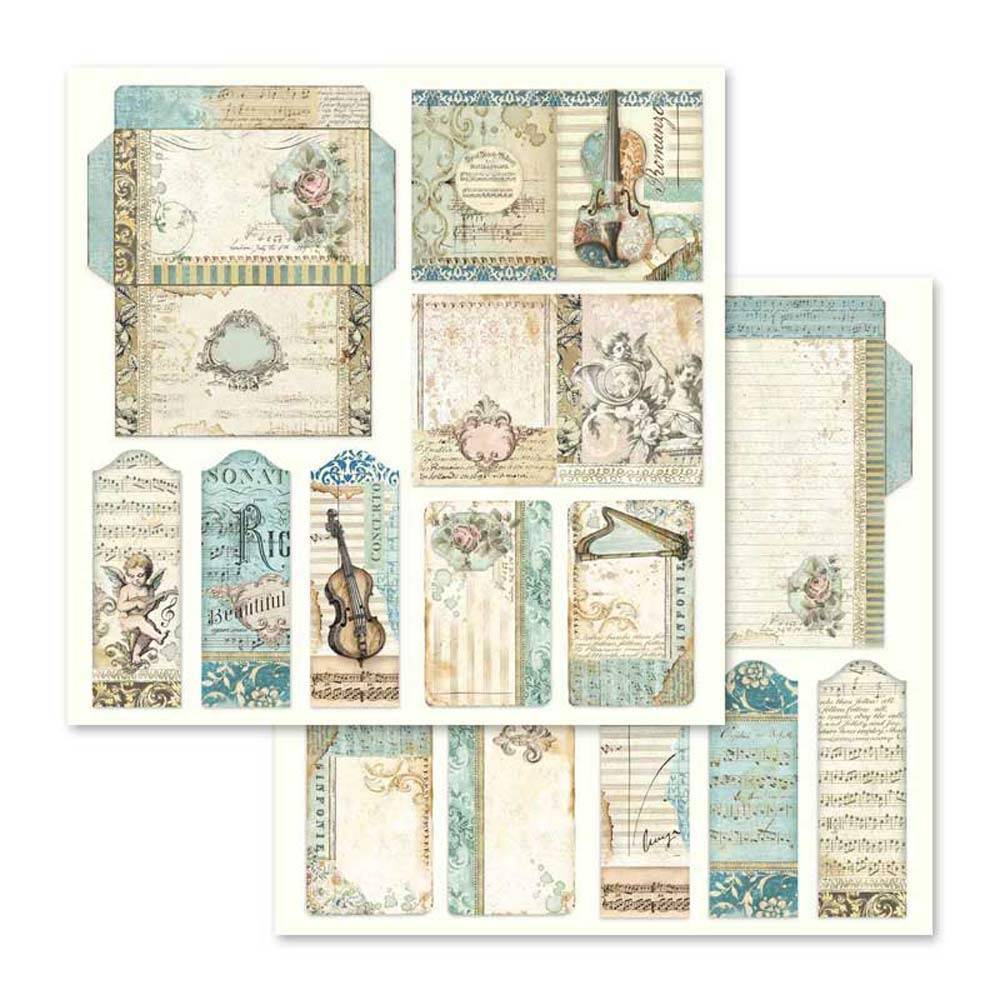 Stamperia Music 12x12 Inch Paper Pack SBBL48 for Scrapbooking