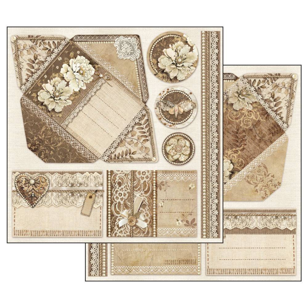 Stamperia Old Lace 12x12 Inch Paper Pack SBBL32 for Scrapbooking