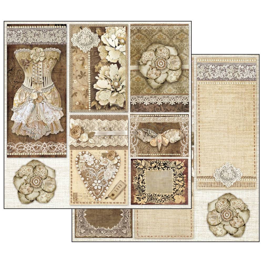 Stamperia Old Lace 12x12 Inch Paper Pack SBBL32 for Scrapbooking